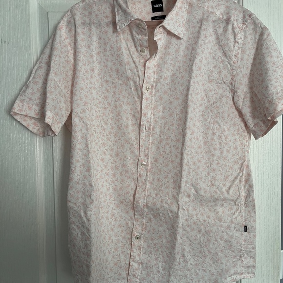 Hugo Boss Stretch Linen Short Sleeve Shirt - Picture 2 of 3